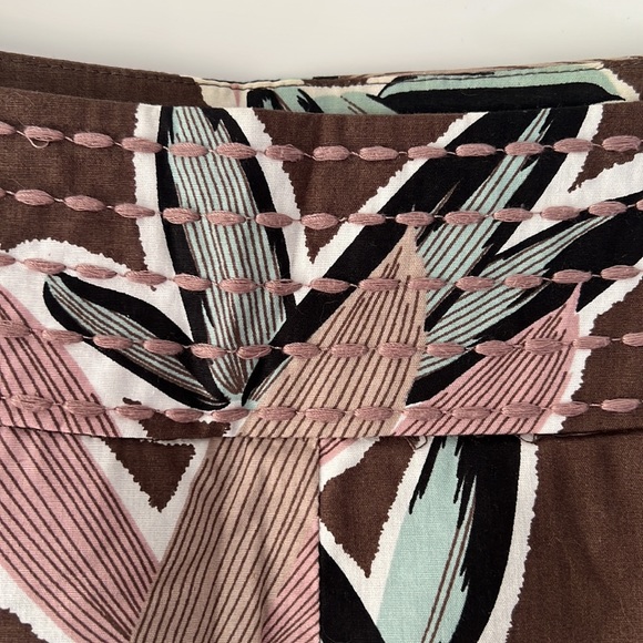 RW&Co Brown, Pink & Teal Knee-Length Lined Skirt - size 2 - Picture 7 of 8